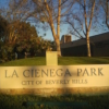 Shows a view of the entrance to La Cienega Park in Beverly Hills